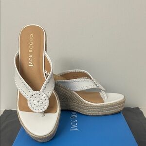 Jack Rogers White Espadrille Wedges